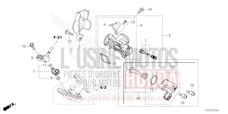 THROTTLE BODY for MSX GROM A GAYETY RED (R310) from 2021